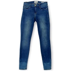 Frame Denim Le Skinny De Jeanne Tie Dye Hem Skinny Jeans Blue Women's Size 28